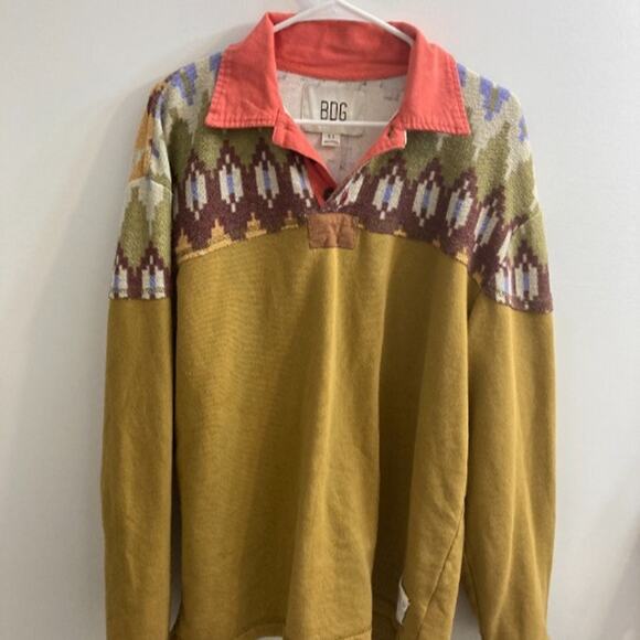 BDG Small Collared Long Sleeve Tee - Picture 1 of 3